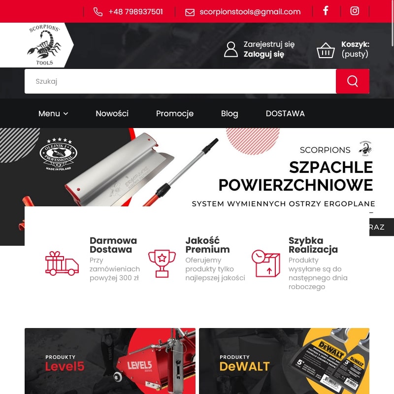 Narzędzia do nakładania gładzi